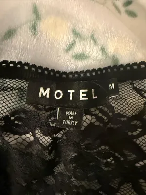 Chic Elegent ASOS Motel Lace-Trim Polka Dot Slip Top - Burgundy/Black thumbnail 3