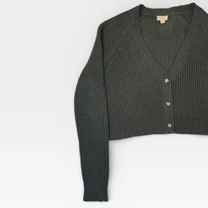 Takeout Women's Dark Green Knit Button Down Cardigan Sweater MEDIUM thumbnail 2