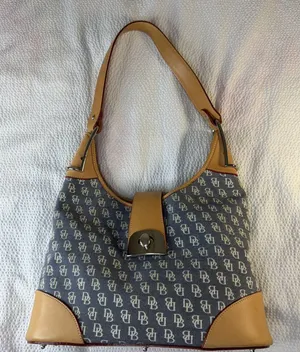 Vintage Dooney & Bourke Baby Blue Signature Crescent Hobo Shoulder Bag Y2K Purse thumbnail 1