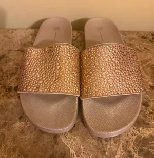 INC International Concepts Rose Gold Crystal Slide Sandals thumbnail 1