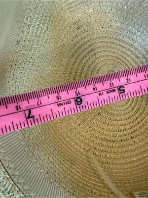American Exchange Pearl & Gold-Studded Beige Straw Sun Hat thumbnail 7