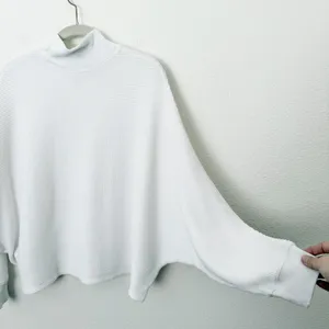 [Abercrombie & Fitch] White Waffle Knit Mock Neck Oversized Sweater Size L/XL thumbnail 9