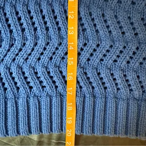 American eagle AE blue crochet Crewneck sweater pullover size medium thumbnail 10