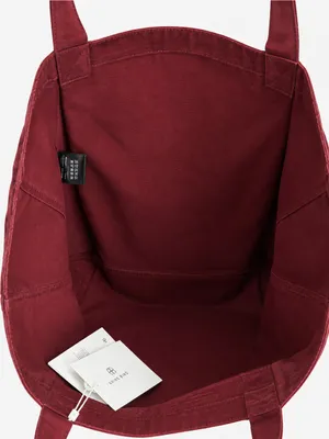 NWT ANINE BING Leo Canvas Tote Collegiate Fig Burgundy Bag thumbnail 5