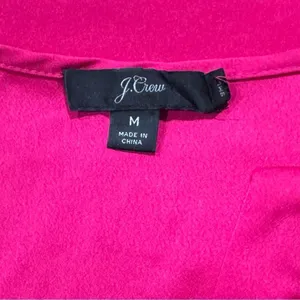 J Crew Pink Long Sleeve Ruffle Front Blouse Satin Crepe Women’s Medium thumbnail 3