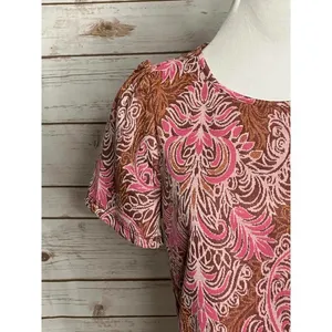 by Anthropologie metallic floral brocade short sleeve top Size Small thumbnail 3