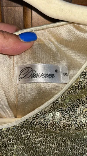 Dressever Short-Sleeve V Neck Gold Sequins Party Knee Length Dress Women Size S thumbnail 9