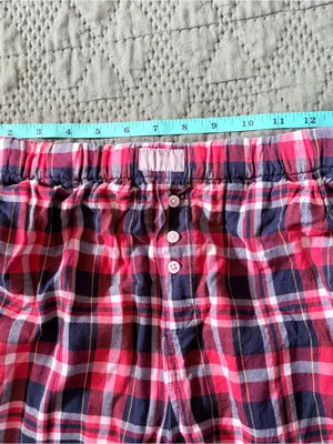 J.Crew Plaid Pajama Flannel Set Women Small Red Navy Blue Cotton NWOT thumbnail 9