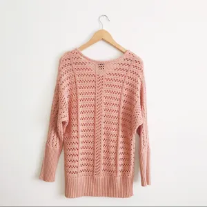 Pearl Wide Knit Oversized Fit Blush Sweater thumbnail 4