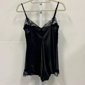 Victoria's Secret Very Sexy Black Satin Lace Trim‎ Bodysuit Small 507344-0408 thumbnail 5