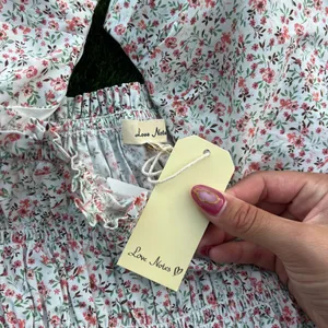Love Note Pink and Blue Puff Sleeve Smocked Blouse thumbnail 3