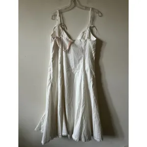Oh Polly Mallory Bow-Detail A-Line Midi Dress in White Size 14 New thumbnail 7