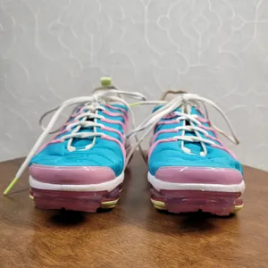Nike Air VaporMax Plus Easter Women's Sneakers 7.5 Blue Pink Athletic CW7014-100 thumbnail 3