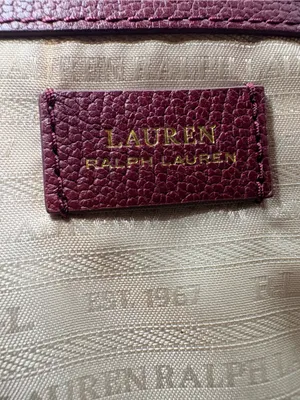 Lauren Ralph Lauren Burgundy Top-Handle Satchel with Gold Hardware thumbnail 10