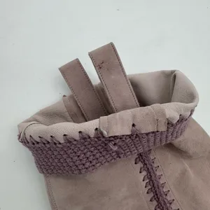 Hugo Boss Italian Suede Leather Crochet Lavender Pull On Designer Boots EU39 thumbnail 7