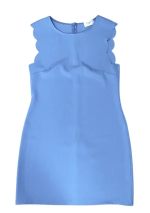 Everly Women's size Small Casual, Business,‎ Blue Dress with Scalloped Sleeves thumbnail 1