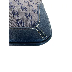 Dooney &‎ Bourke Slim Zip Top Shoulder Bag Lightweight Vintage Dark Blue thumbnail 10