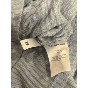 Reformation Nella Ribbed Stretch-tencel Modal Top In Blue XS OBX thumbnail 6