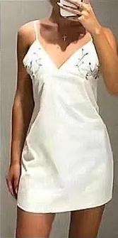 Zara viral tik tok Poplin Mini Dress with jewel appliqué/ floral embroidery M thumbnail 1