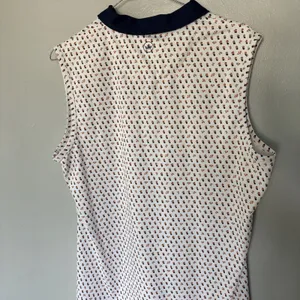 Peter Millar Sleeveless Polo Shirt Size Large White UPF 50+ Golf With Logo thumbnail 5