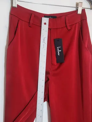 Lulus Red Satin Wide Leg Pants Size Small NWT thumbnail 10