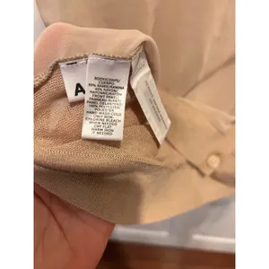 Ann Taylor LOFT Womens Large‎ Tan Mixed Media Button Front Cardigan Sweater thumbnail 6