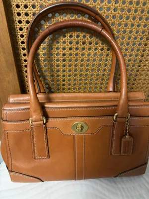 Vintage Coach Medium Hampton Leather Turnlock Carryall Satchel Acorn Brown 11047 thumbnail 1