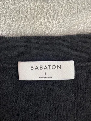 Aritzia Babaton 100% cashmere black cardigan sweater luxury minimalist career S thumbnail 4
