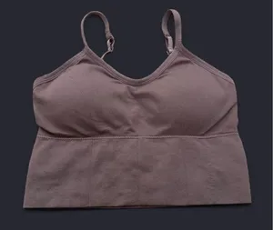 Brown Minimalist Sports Bra with Adjustable Straps thumbnail 2