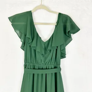 Baltic Born Katya Ruffle Maxi Dress Size Small Evergreen Chiffon thumbnail 9