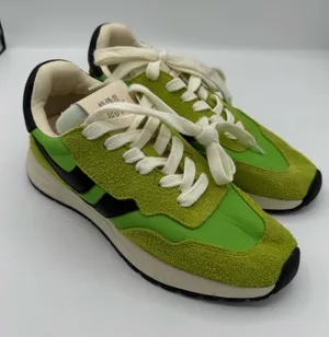 Steve Madden Burst Women Sneakers Lime Green/Black Suede & Fabric Size 7.5 NEW thumbnail 1