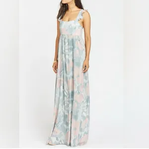 Show Me Your Mumu Reese Ruffle Sage I Do Floral June Maxi Dress SMALL thumbnail 3