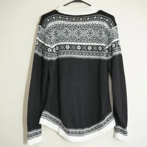 Artesania Womens Large Quarter Zip Sweater Black Nordic Alpaca Blend Cozy Winter thumbnail 5