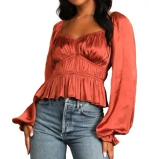LULUS‎ Satin Ruched Top thumbnail 1