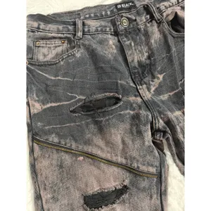 Mens Black Premium Skinny Jeans Black Pink Size 32x32 thumbnail 2