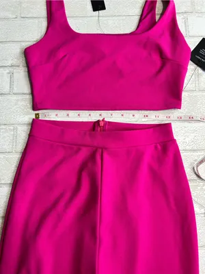 Lulus Only Tonight Women's Hot Pink Wide-Leg Jumpsuit Two-Piece Set Size Medium thumbnail 9