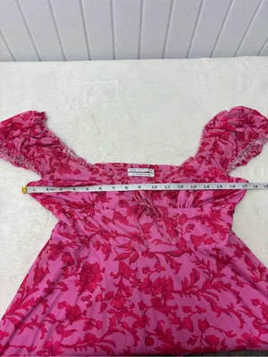 Urban Outfitters Pink Floral Mini Dress‎ Short Sleeve Lightweight size L thumbnail 7