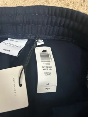 Aritzia Cozy Sweatfleece Boyfriend Wide Sweatpants navy thumbnail 4