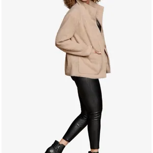 Johnston & Murphy Eyelash‎ Coat Jacket $179 Camel Textured Cozy Academia City thumbnail 9