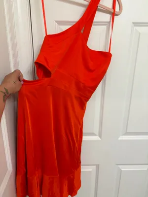 BCBGMAXAZRIA Dress orange cut out dress thumbnail 4