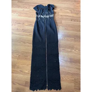 Bronx & Banco Black Lace Maxi Dress Cap Sleeve Formal Cocktail Size S thumbnail 12
