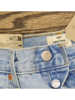 NWT Levi's 501 Fly High Rise Straight Jeans 94417273 County Fair Blue 31 x 30 thumbnail 10