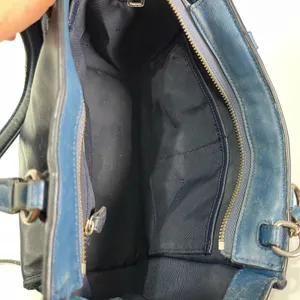 Coach Crossbody Bag Blue Snake Print Leather Purse Y2K Bikercore Whimsigoth thumbnail 7