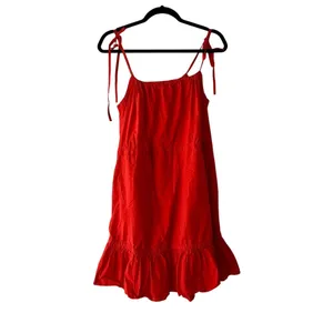 Chinti & Parker Red Tie Waist Dress‎ Tie Strap Ruffle Hem Casual Sundress US 10 thumbnail 5