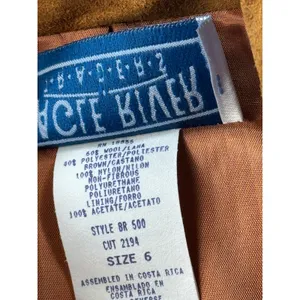 Eagle River Traders Multi Color Plaid Wool Blend Blazer Jacket Suede Trim BR 500 thumbnail 7