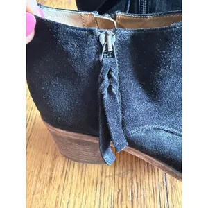 Alberto Fermani Boots Womens Size 8.5 Black Suede Ankle Zip Block Heel Booties thumbnail 9