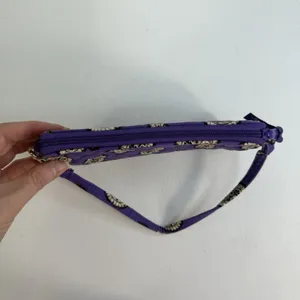 Vera Bradley Simply‎ Violet Wristlet Wallet Purple Floral Paisley Zip ID Card thumbnail 7