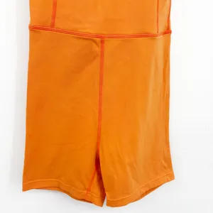 SET ACTIVE Womens Orange Sportbody Athleisure Shortysuit Athletic Romper Size M thumbnail 3