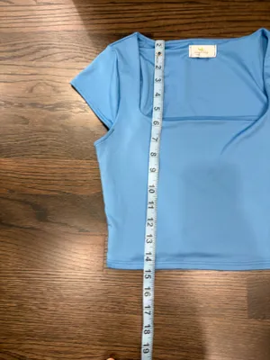 Live in the Moment Top Square Neck Crop Blue thumbnail 3