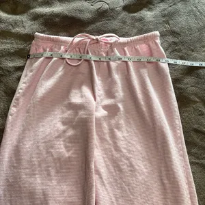 EDIKTED Pink & White Pinstripe Lounge Style Pants Drawstring Sz S EUC no pockets thumbnail 7